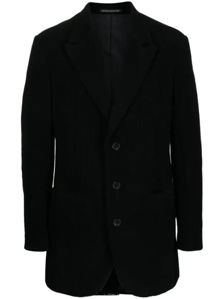 Yohji Yamamoto однобортный шерстяной пиджак, черный