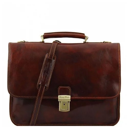 Мужской кожаный портфель Tuscany Leather Torino коричневый TL10029
