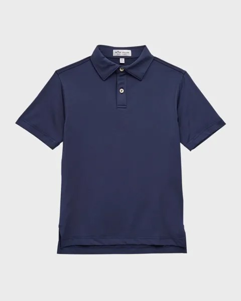 Однотонная молодежная рубашка-поло для мальчика, размер XS-XL Peter Millar, цвет Navy