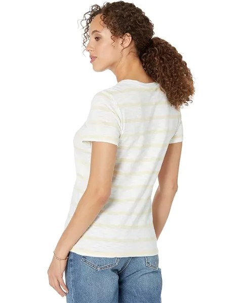Футболка Lilla P Striped Slub Short Sleeve Crew Tee, цвет Shell Stripe