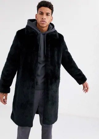 Пальто из искусственного меха Urbancode-Черный