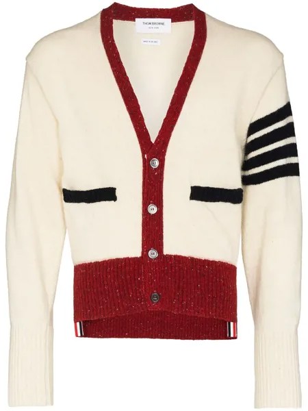 Thom Browne твидовый кардиган с полосками 4-Bar