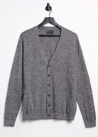 Серый хлопковый кардиган ASOS DESIGN-Черный цвет