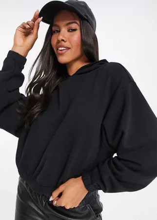 Укороченный худи-кокон черного цвета ASOS DESIGN-Черный цвет