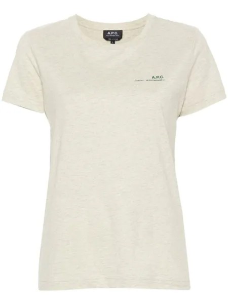 A.P.C. футболка с логотипом, зеленый