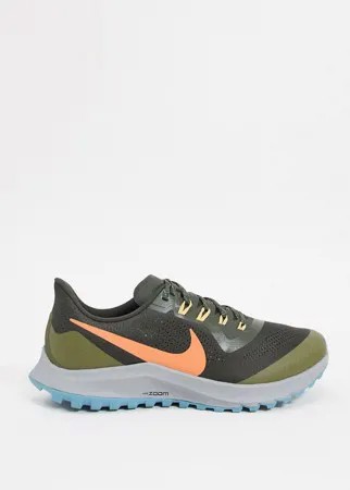 Зеленые кроссовки для бега по пересеченной местности Nike Running Air Zoom Pegasus 36-Зеленый