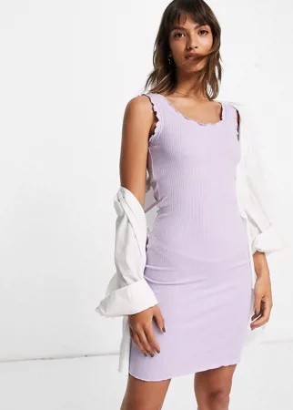 Облегающее платье мини в рубчик сиреневого цвета Vero Moda-Фиолетовый цвет
