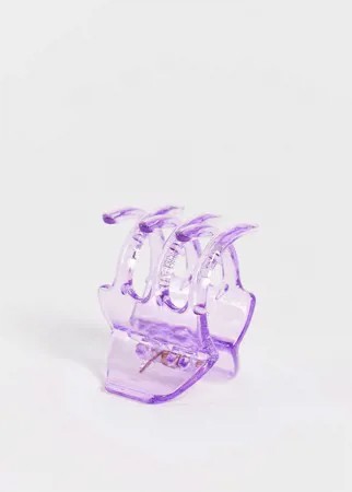 Сиреневая прозрачная заколка-краб для волос Pieces-Фиолетовый цвет