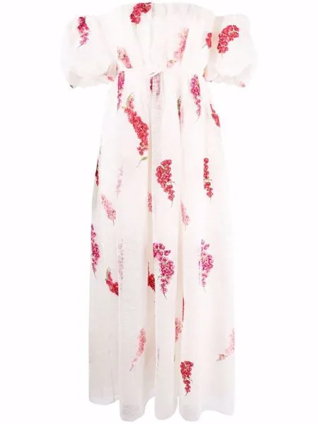 Giambattista Valli lace-pattern off-shoulder dress