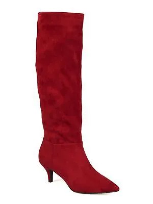 JOURNEE COLLECTION Женские винно-красные ботинки Vellia на каблуке-рюкзаке с открытым носком, 8 м, туалет