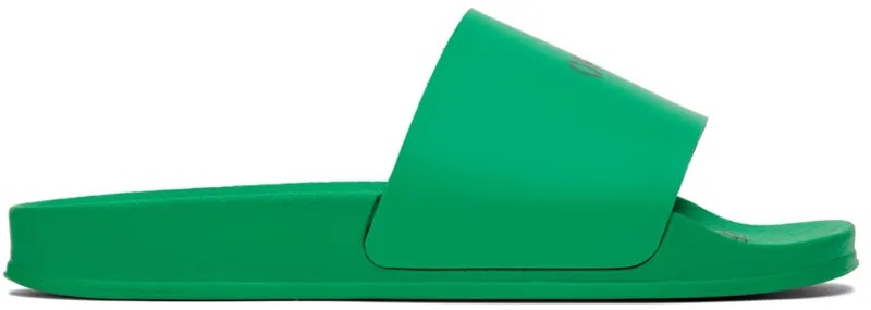 Зеленые шлепанцы с логотипом Off-White