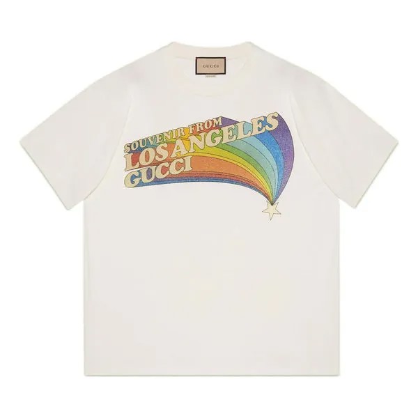 Футболка GUCCI SS22 Love Parade Rainbow Tee 'White', белый