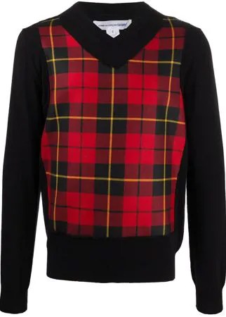 Comme Des Garçons Shirt джемпер со вставкой в клетку тартан