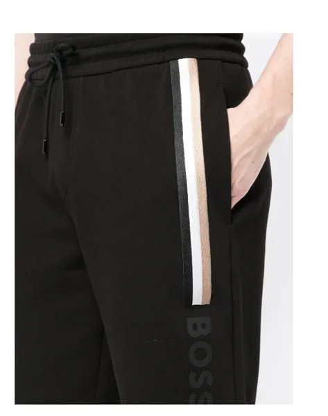 Мужские черные трикотажные шорты для бега Hugo Boss Lamson 94, черный