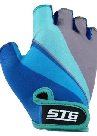 Перчатки STG мод.908 с защитной прокладкой,застежка на липучке,размер ХС,серо/салат/бирюзовые