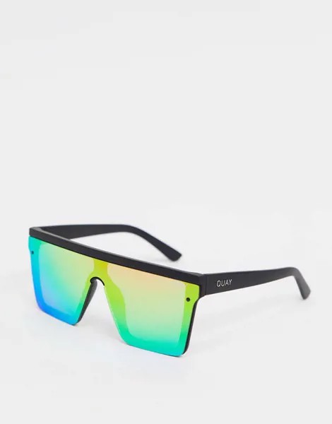 Черные солнцезащитные очки с разноцветными стеклами Quay Australia-Черный