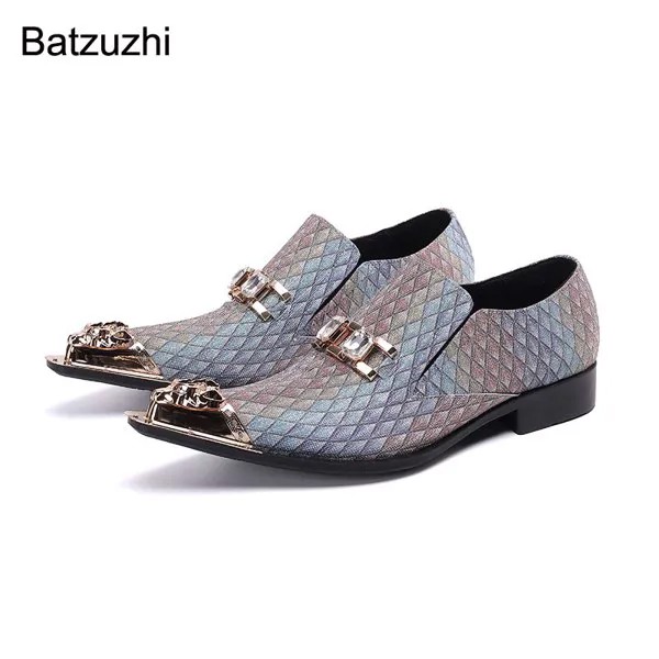 Batzuzhi 100% новые мужские туфли, женская кожаная классическая обувь, мужские слипоны для бизнеса вечерние НКИ и свадьбы, мужские туфли