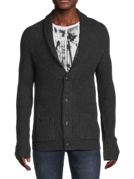Кардиган с отложным воротником из мериносовой шерсти Saks Fifth Avenue, цвет Charcoal