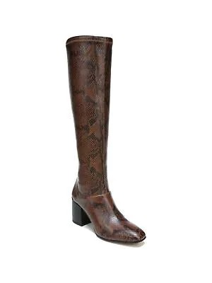 FRANCO SARTO Женские коричневые ботинки на каблуке Tribute из змеиной кожи с блочным носком, 8 м