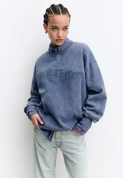 Толстовка GRAPHIC PATCH PULL&BEAR, цвет blue