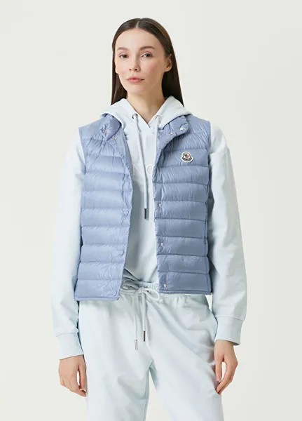 Пуховый жилет Glygos с капюшоном Moncler, голубой
