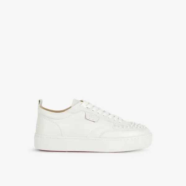 Кожаные кроссовки Happyrui Spikes Christian Louboutin, цвет bianco/bianco mat
