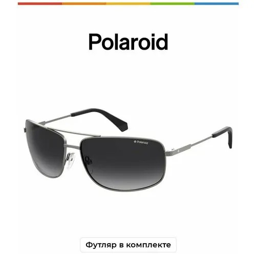 Солнцезащитные очки Polaroid, серый, серебряный