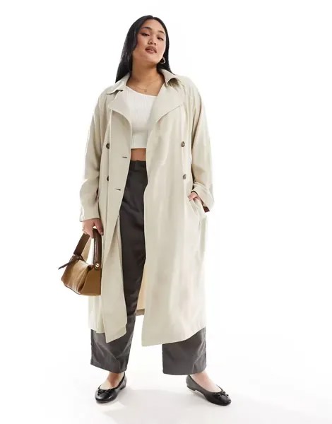 Мягкий тренч миди ASOS DESIGN Curve