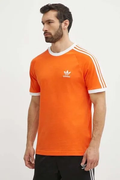 Хлопковая футболка adidas Originals, оранжевый