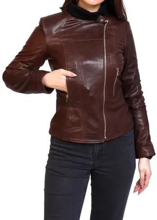 Кожаная куртка женская EXPO FUR 2860 коричневая 46