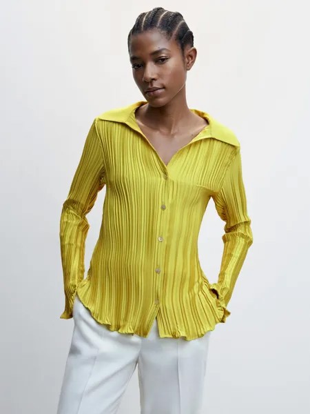 Рубашка с принтом Букет манго, ярко-желтая