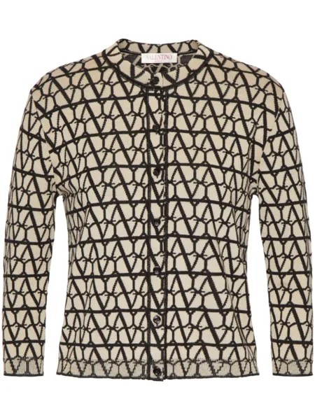 Valentino Garavani шерстяной кардиган Toile Iconographe, нейтральный цвет
