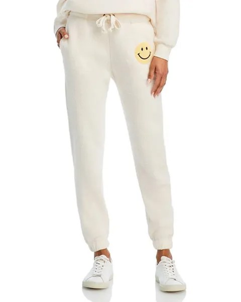 Флисовые спортивные штаны для бега со смайликовой нашивкой Vintage Havana, цвет White