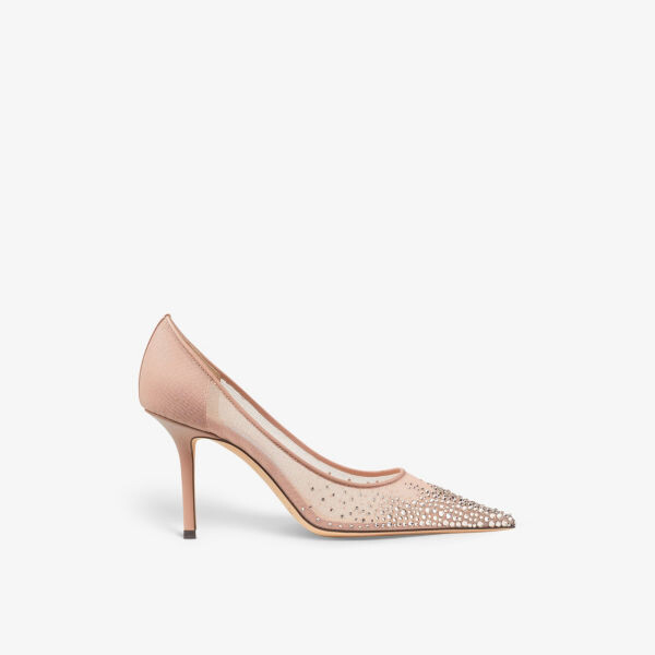 Туфли love 85 на каблуке из сетки, украшенной кристаллами Jimmy Choo, розовый