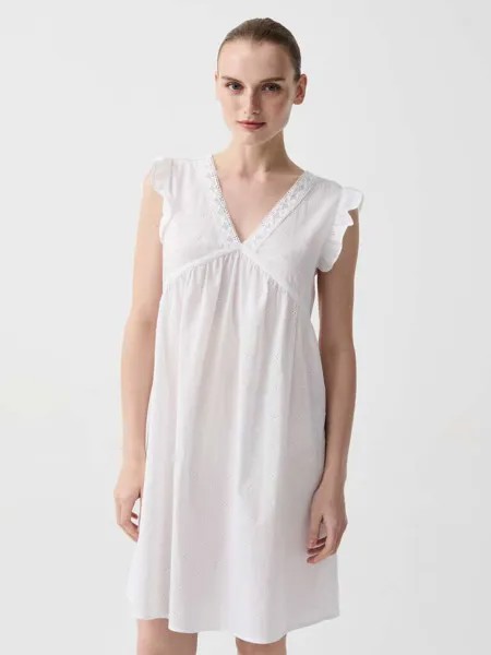 Ночная рубашка Broderie Anglaise с воланом Ovs, цвет optical white
