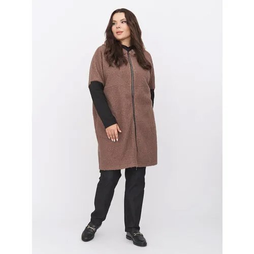 Пальто реглан Artessa, размер 52-54, черный, коричневый