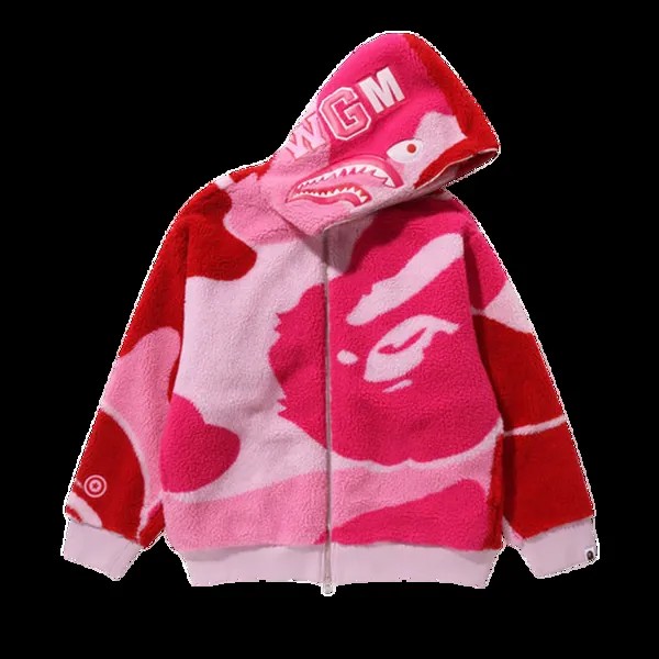 Худи BAPE Mega ABC Camo Shark Boa 'Pink', розовый