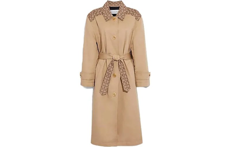Женский тренч COACH, цвет Khaki