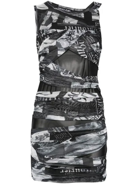 Versace Jeans Couture платье асимметричного кроя с драпировкой, черный