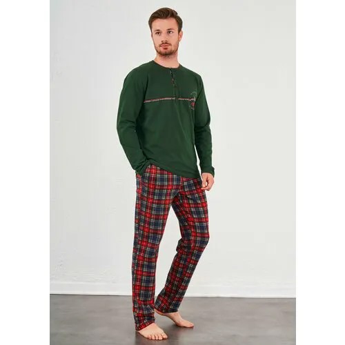 Пижама Relax Mode, брюки, лонгслив, размер 54, красный