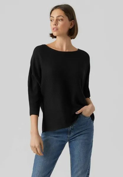 Свитшот Vero Moda NORA 3/4 BOATNECK NOOS, черный