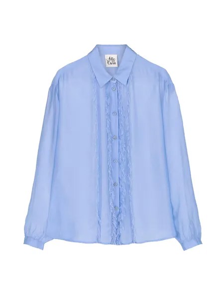 Ванильная шифоновая рубашка Attic And Barn, голубой