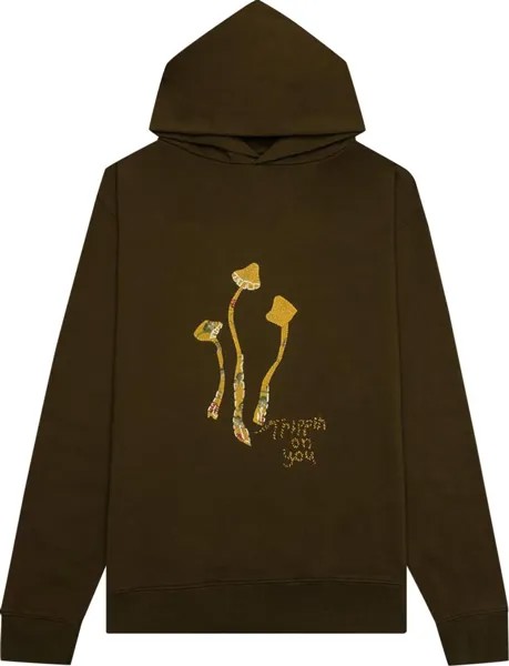 Лонгслив Maison Margiela Mushroom Long-Sleeve Hooded Sweatshirt 'Military Olive', зеленый