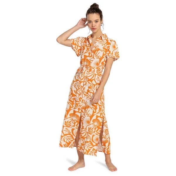 Платье Billabong Sweet Day Short Sleeve Long, оранжевый