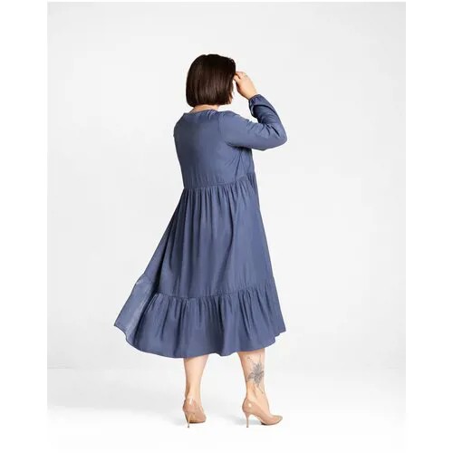 Платье-воланы Ummami (темно-голубой, XXL/XXXL)