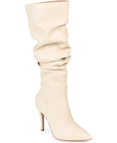 Женские сари, широкие ботинки на шпильке со сборками до середины икры Journee Collection