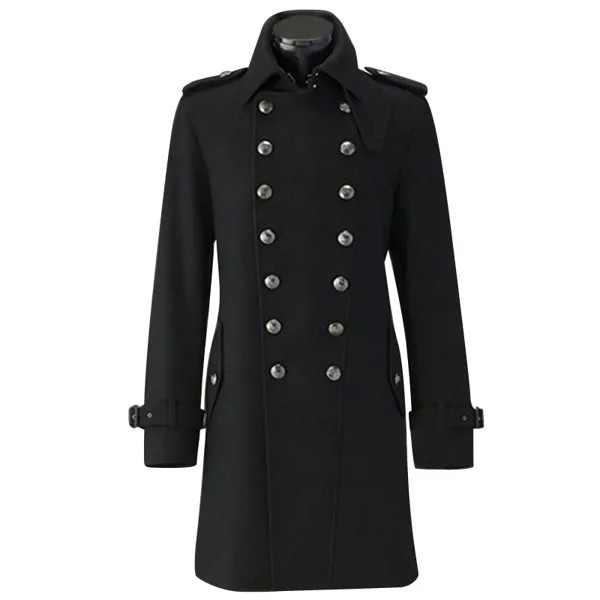 Немецкое армейское пальто времен Второй мировой войны, зимнее мужское немецкое шерстяное пальто y для офицера общего назначения, шерстяное двубортное длинное пальто средней длины