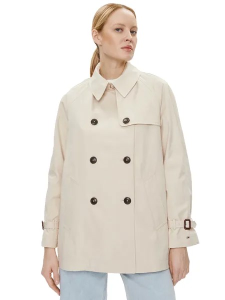 Tommy HILFIGER Короткий двубортный тренч, бежевый