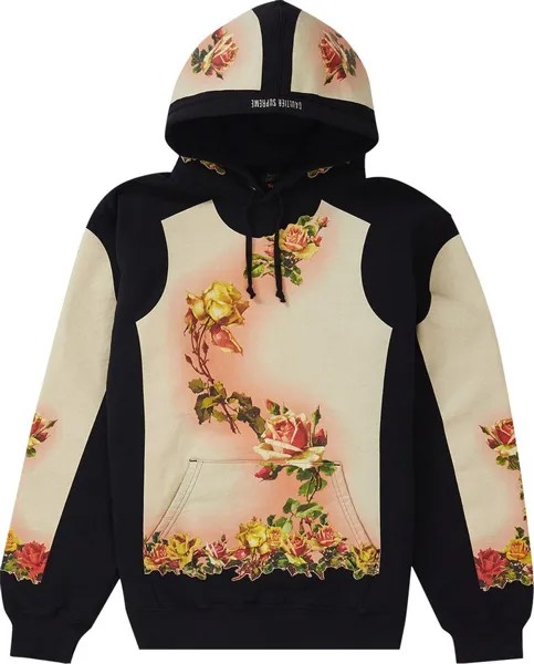 Толстовка Supreme x Jean Paul Gaultier Floral Print Hooded Sweatshirt 'Black', черный