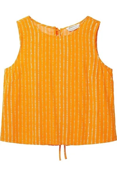 Блуза - Оранжевый - Классический крой Tom Tailor Denim